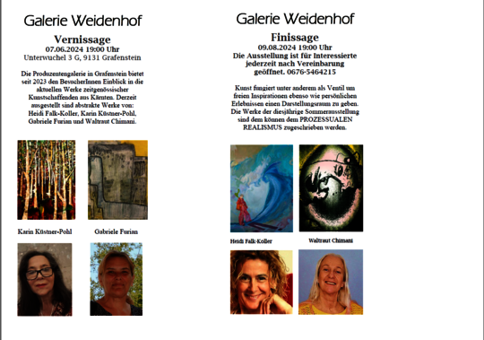 Vernissage und Finissage Galerie Weidenhof